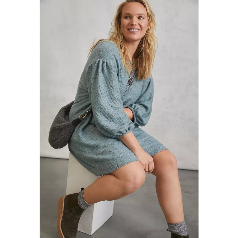 Anthropologie Saturday Sunday Lyla Cozy Tunic Dress in Seafoam/Mint Small Petite - Picture 4 of 16
